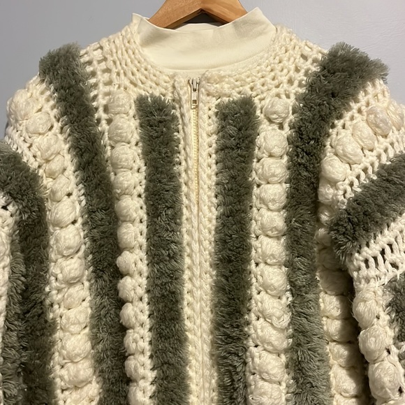 VINTAGE Sage and Cream cropped cardigan - Picture 7 of 13